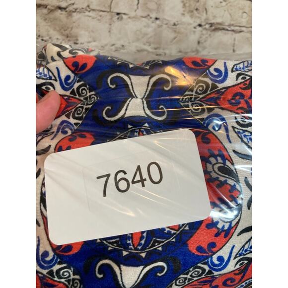 DN Design Midi Dress Womens 16 Pink & Cobalt Medallion Print Sheath Plus Lined - Picture 11 of 14